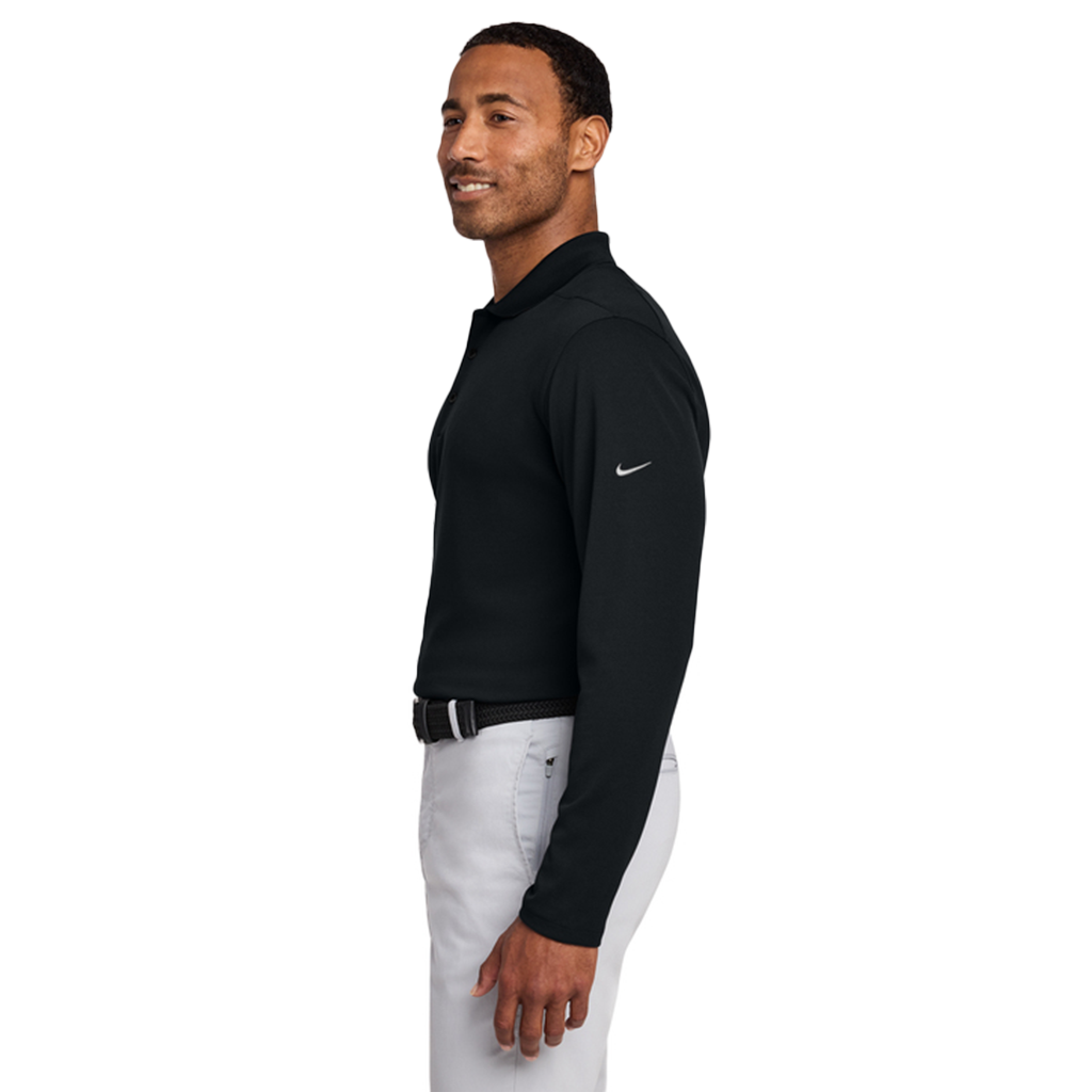 Nike Black Dri-FIT Micro Pique 2.0 Long Sleeve Polo