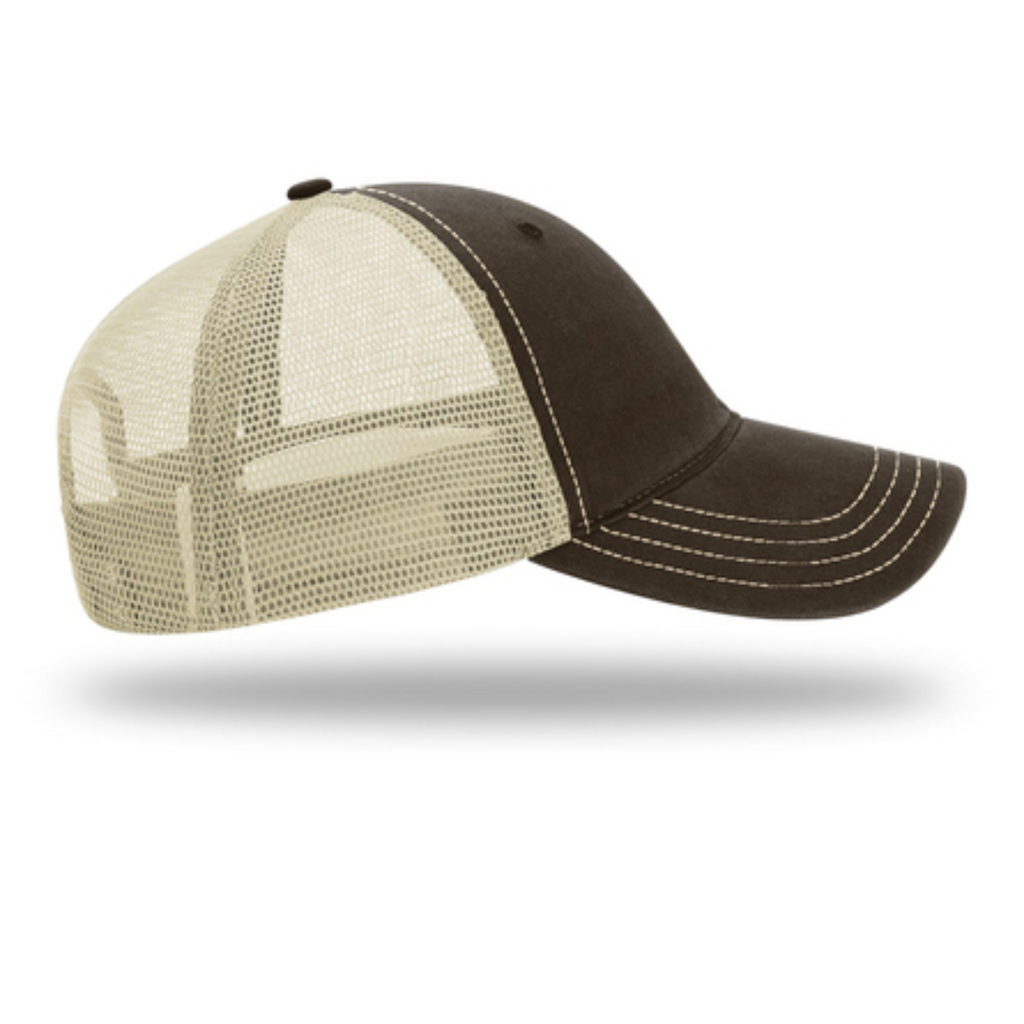 Richardson Brown/Khaki Garment Washed Trucker