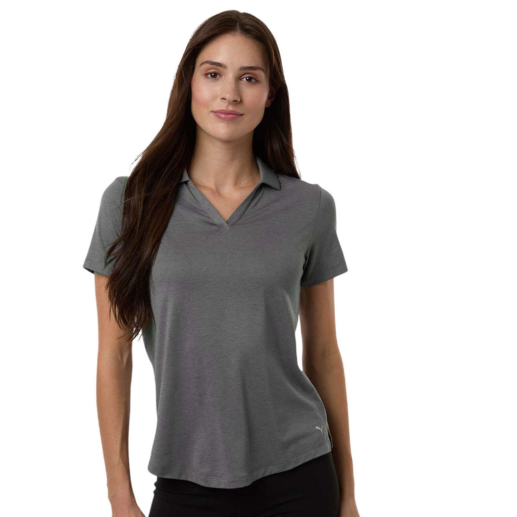 Puma Golf Women's Slate Sky Heather Icon Heather Polo