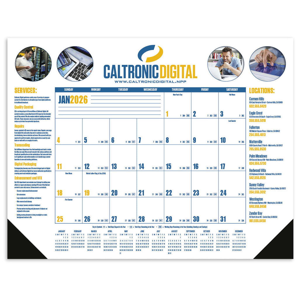 Good Value Forest Green Multi-Color Desk Pad