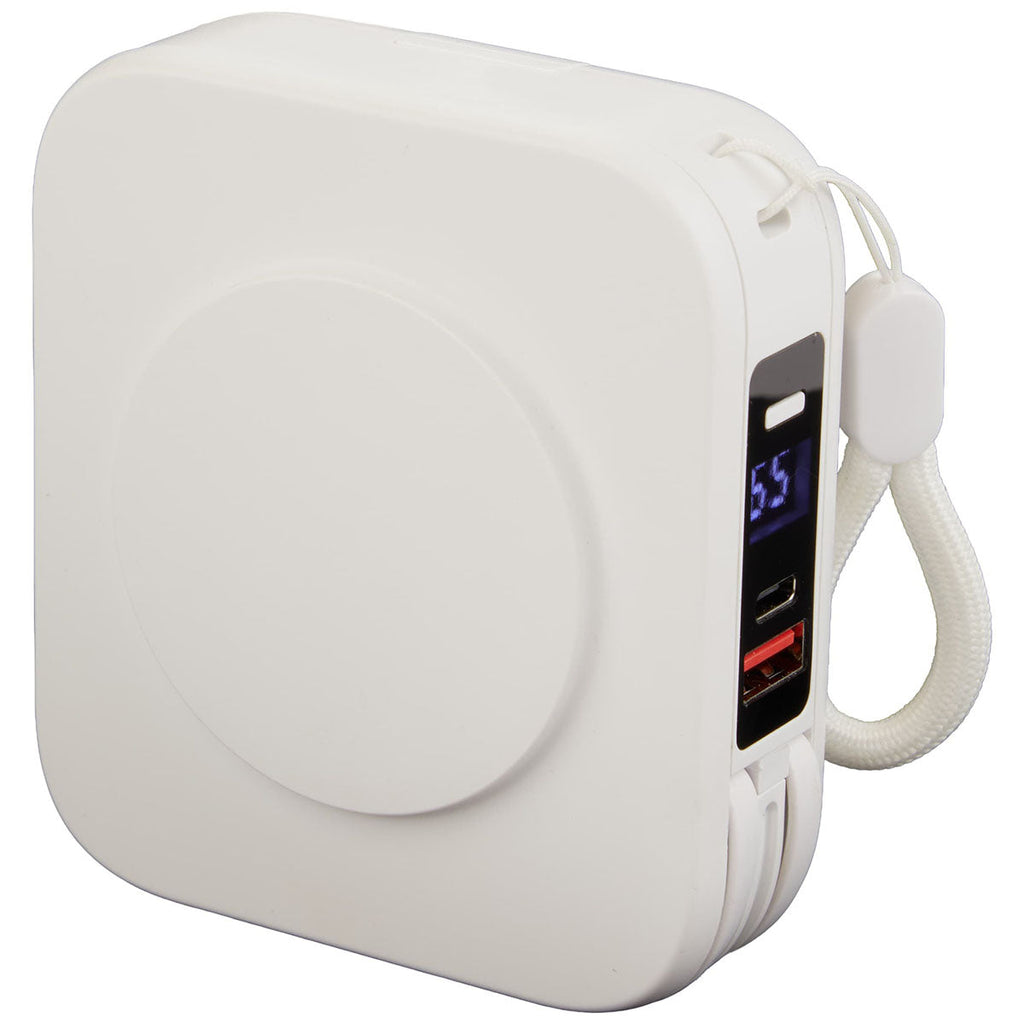 Leed's White UL MagClick Power Bank with Wall Plug