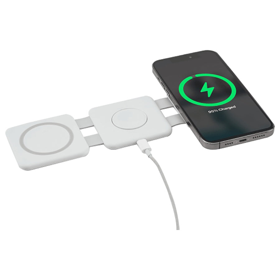 Leed's White 3-in-1 Power Fold 15W MagClick Wireless Chargers