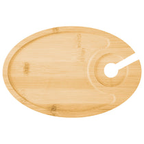 HIT Bamboo Wine & Dine Recessed Bamboo Tray With Wine Glass Holder