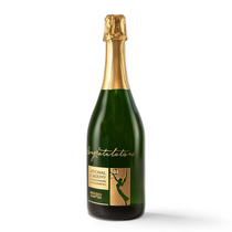 A+ Wines Green Etched CA Champagne Sparkling Wine 750ml Bottle with 1 Color Fill
