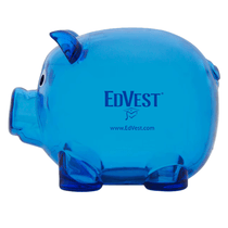 Illini Translucent Blue Mr. Piggy Bank