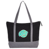 Leed's Black Repose 10oz Recycled Cotton Zippered Tote