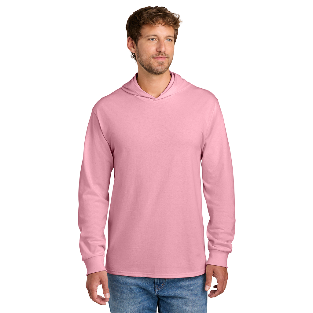 Port & Co Candy Pink Core Cotton Pullover Hooded Tee