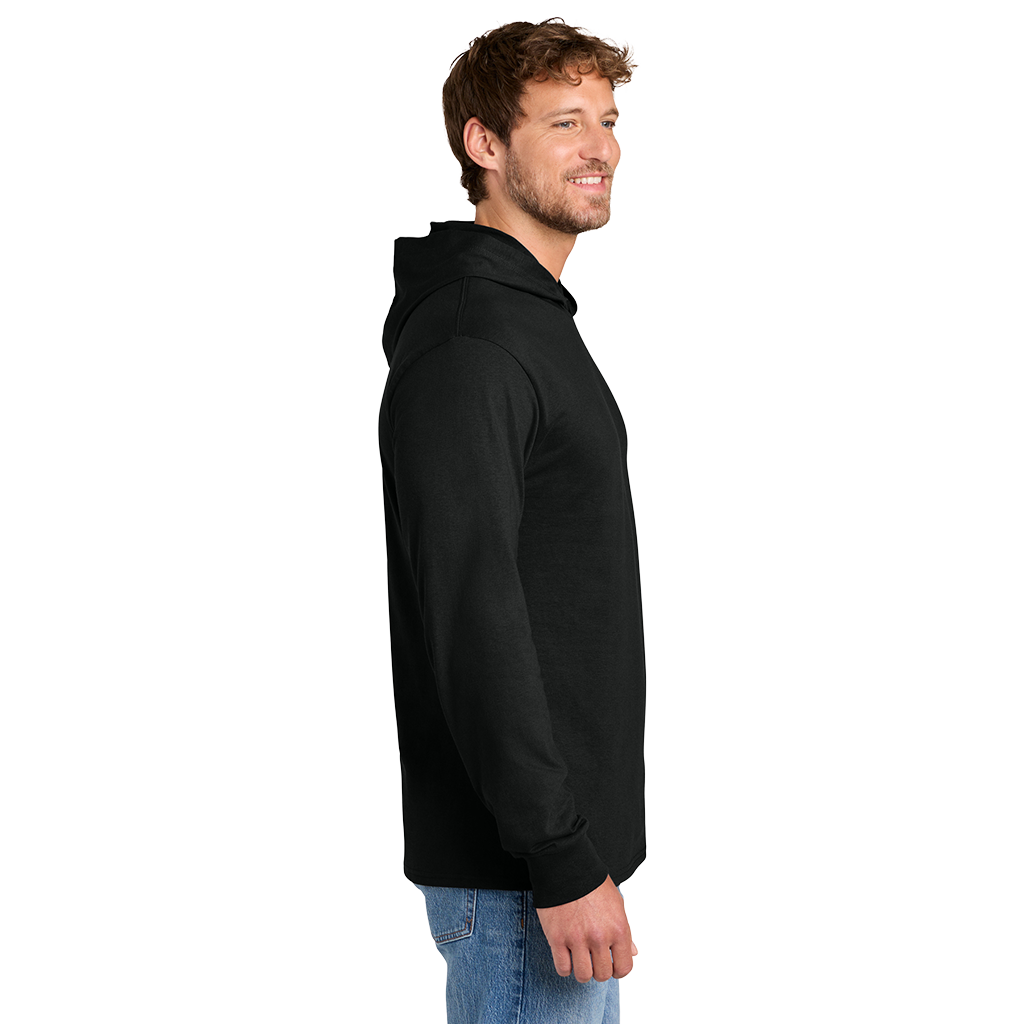 Port & Co Jet Black Core Cotton Pullover Hooded Tee