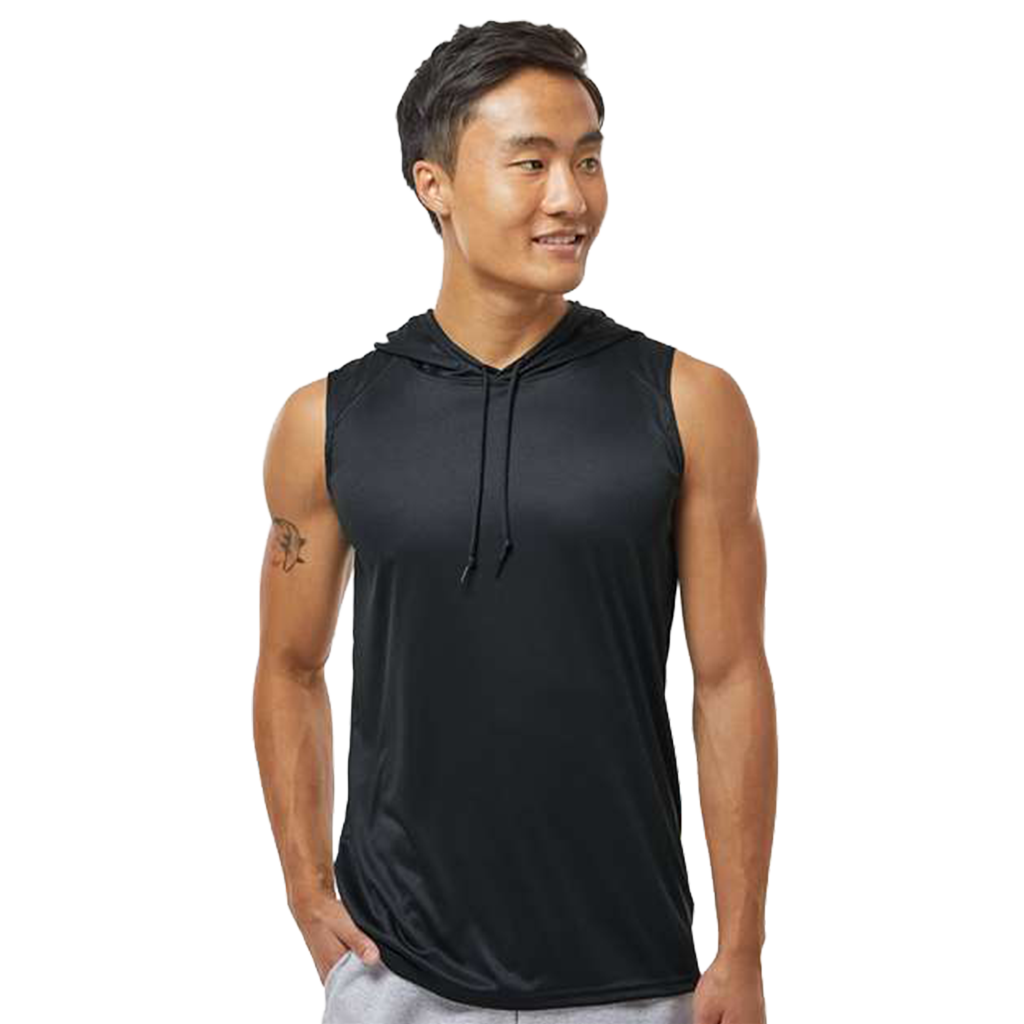 Badger Black Men's B-Core Hooded Sleeveless T-Shirt