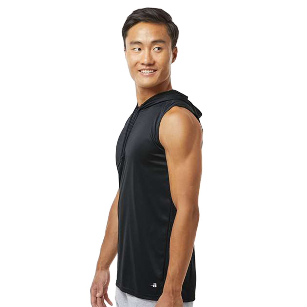 Badger Black Men's B-Core Hooded Sleeveless T-Shirt