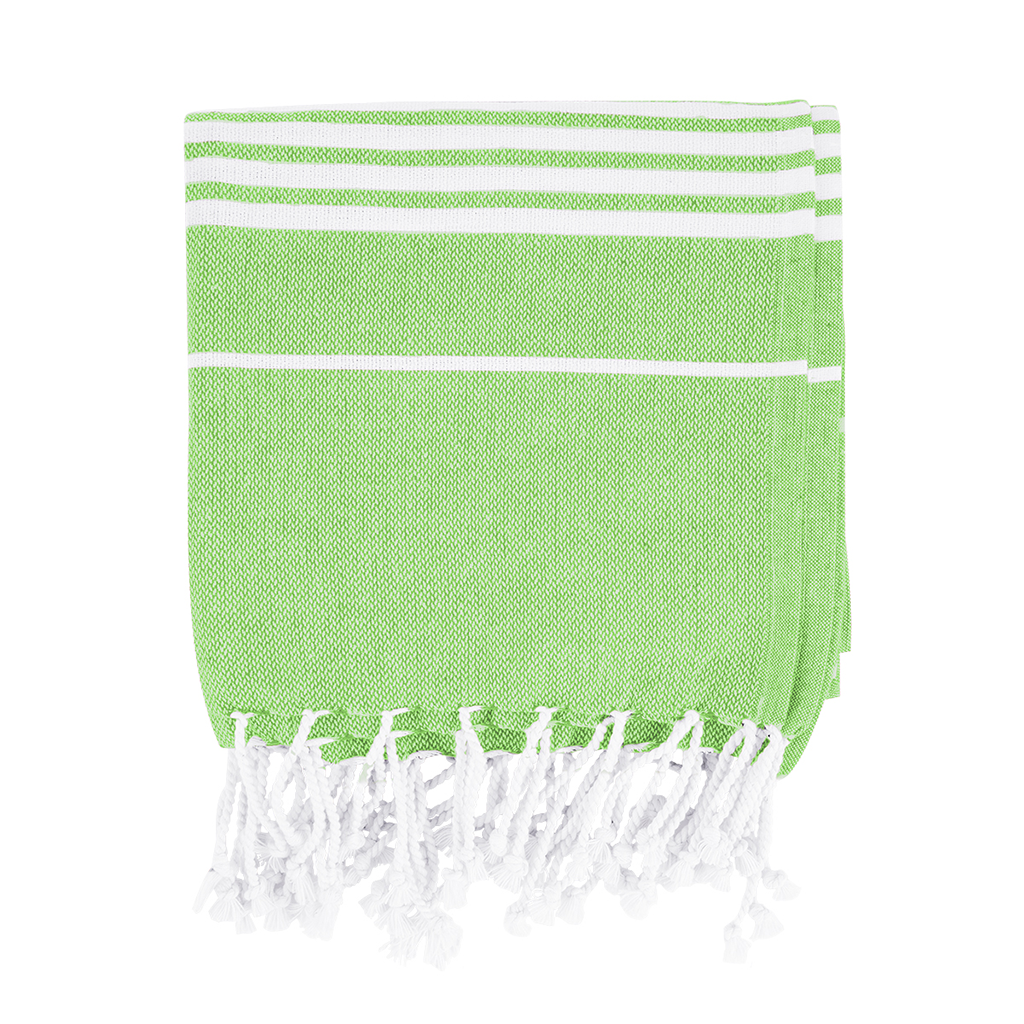 Hit Lime Recycled Beach Blanket with Tassel Fringe
