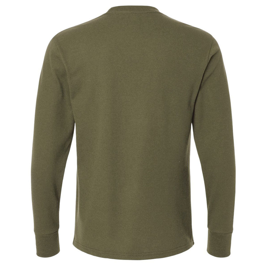 Next Level Unisex Military Green Ideal Thermal Long Sleeve T-Shirt