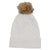 Kate Lord Women's Winter White/Tan Knit Fur Pom Beanie