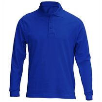 BAW Men's Royal Classic Long Sleeve Pique Polo