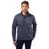 Landway Men's Navy Kodiak Herringbone Quarter-Zip Sweater-Knit Fleece