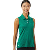 Adidas Women's Pure Teal Ottoman Sleeveless Polo