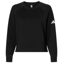 Adidas Women's Black Beyond Side-Snap Crewneck Sweatshirt