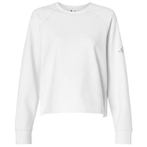 Adidas Women's White Beyond Side-Snap Crewneck Sweatshirt