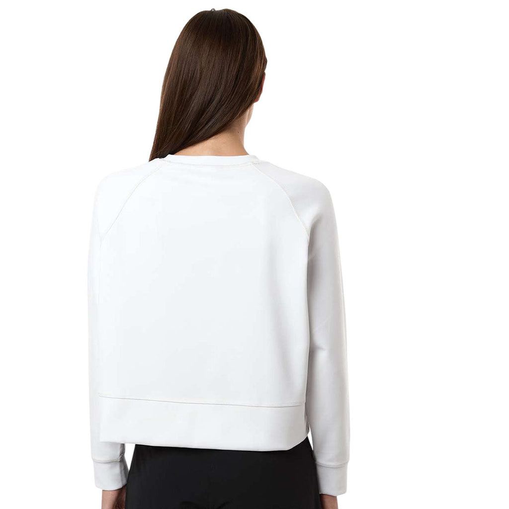 Adidas Women's White Beyond Side-Snap Crewneck Sweatshirt