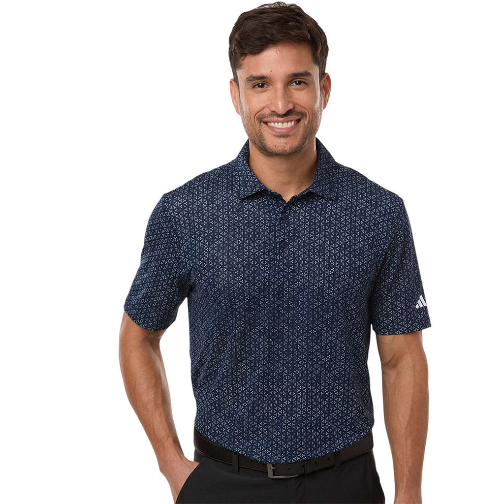 Adidas Men's Collegiate Navy/White Ultimate365 Mesh Tango Print Climacool Polo