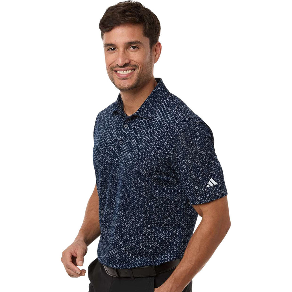 Adidas Men's Collegiate Navy/White Ultimate365 Mesh Tango Print Climacool Polo