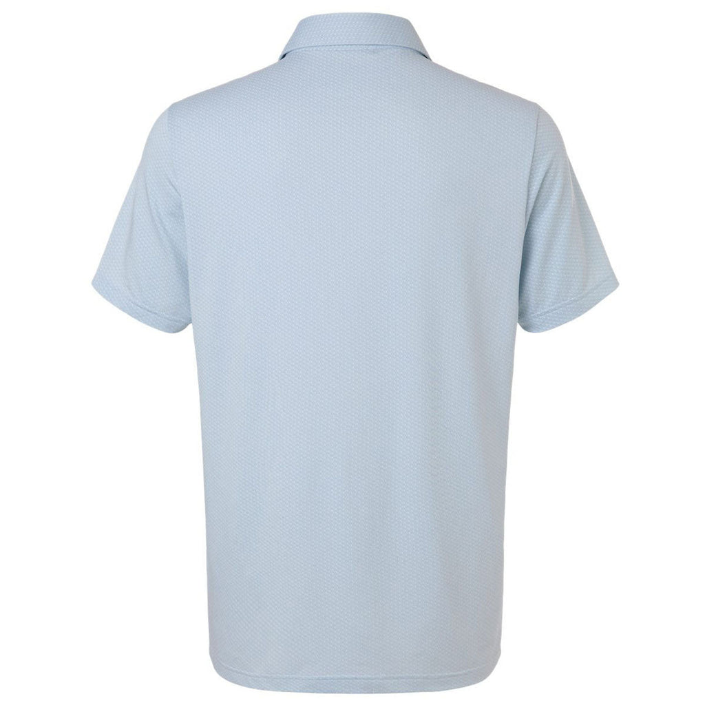 Adidas Men's White/Crystal Sky Performance Textured Polo