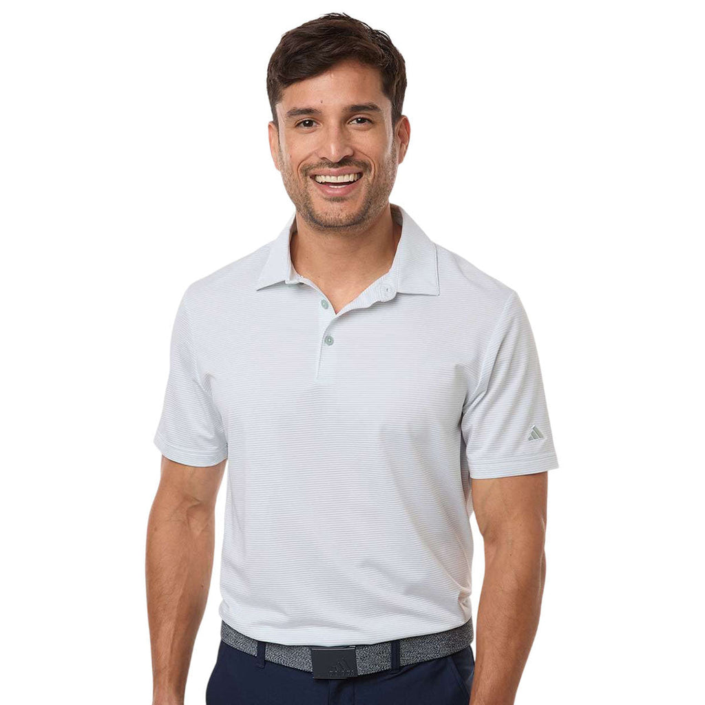 Adidas Men's White/Wonder Sage Ultimate365 Pencil Stripe Climacool Polo