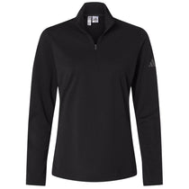Adidas Women's Black Lightweight Quarter-Zip Pullover