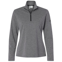 Adidas Women's Black Heather Lightweight Quarter-Zip Pullover