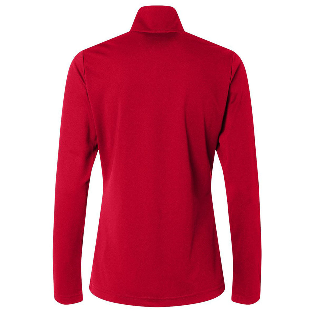 Adidas Women's Power Red Lightweight Quarter-Zip Pullover