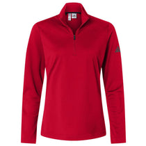 Adidas Women's Power Red Lightweight Quarter-Zip Pullover
