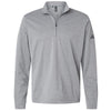 Adidas Men's Grey Three Melange Lightweight Quarter-Zip Pullover