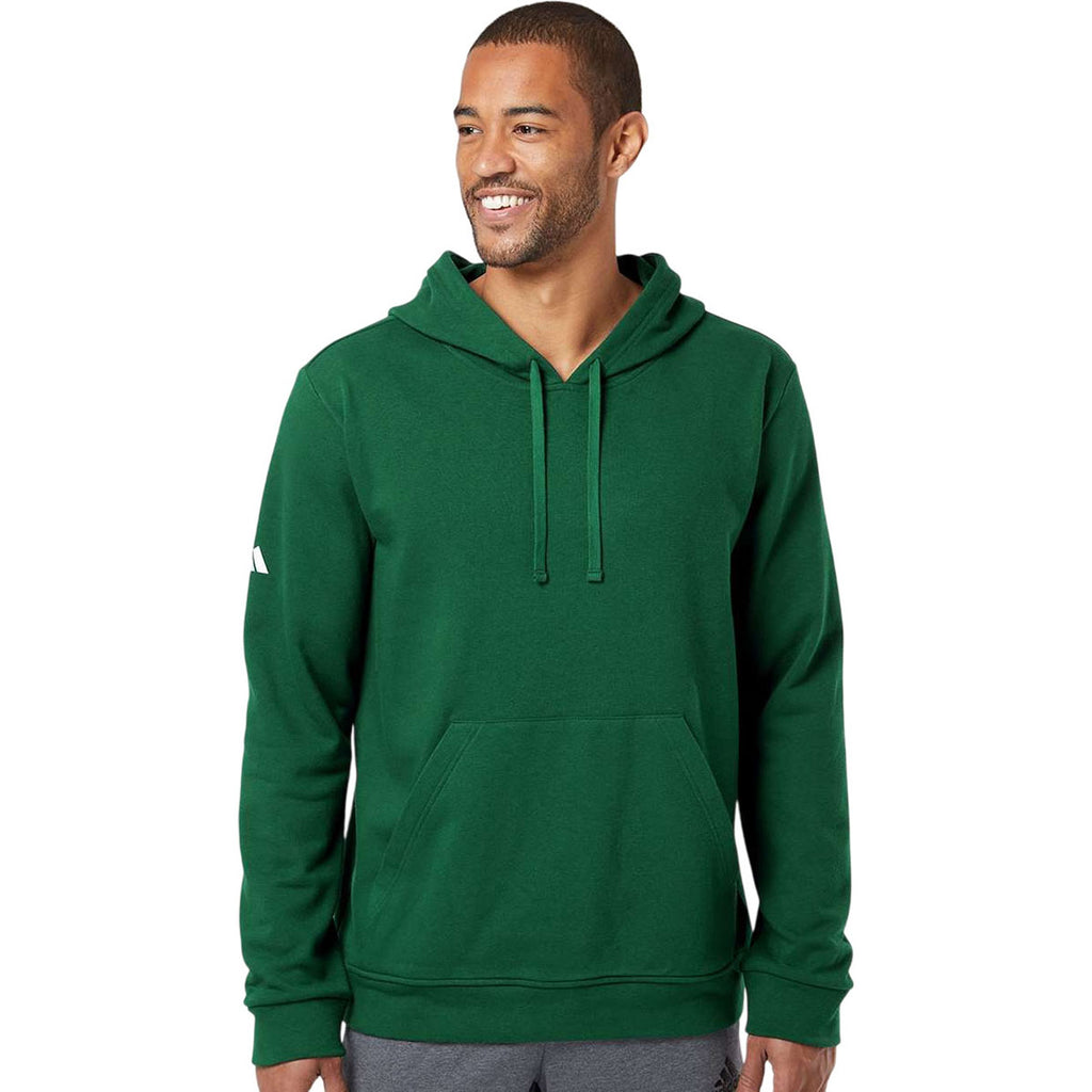 Adidas Men's Collegiate Green Fleece Hooded Sweatshirt