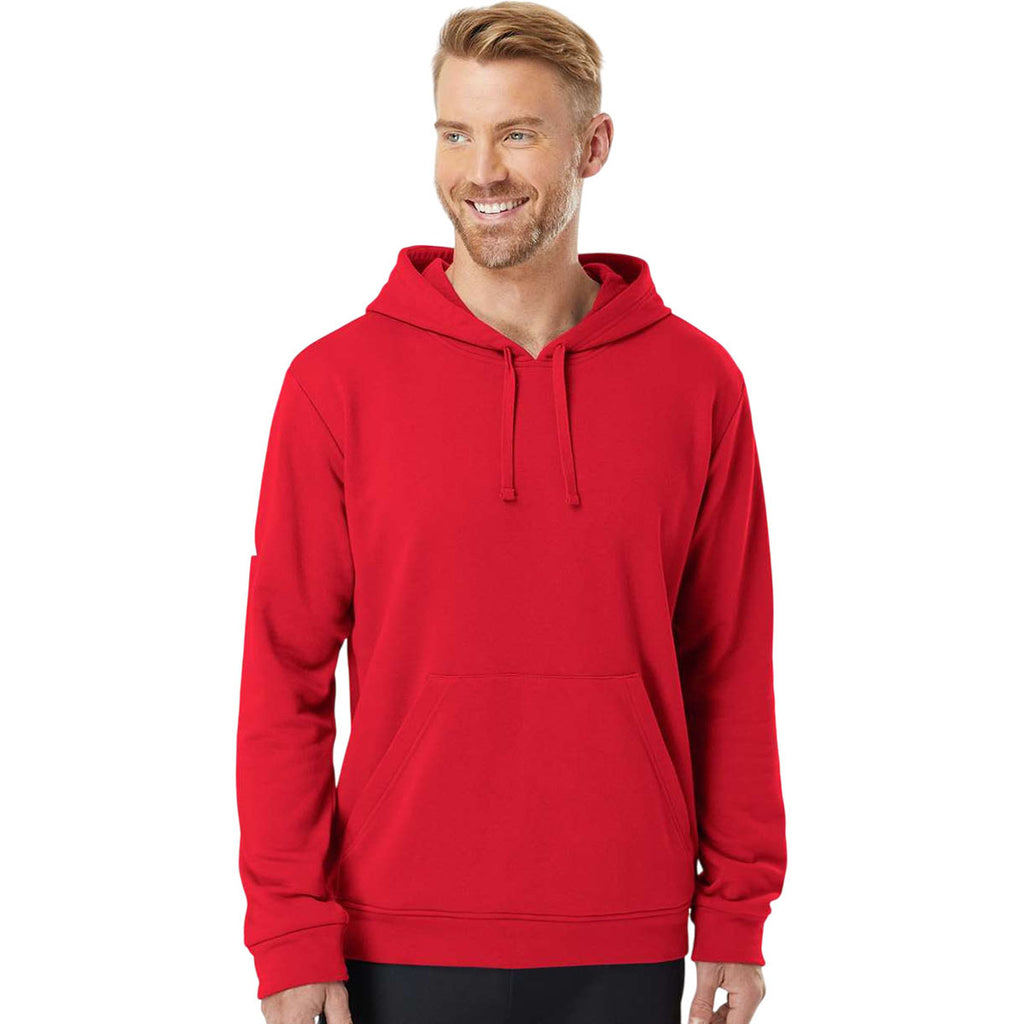 Adidas Men's Red Fleece Hooded Sweatshirt