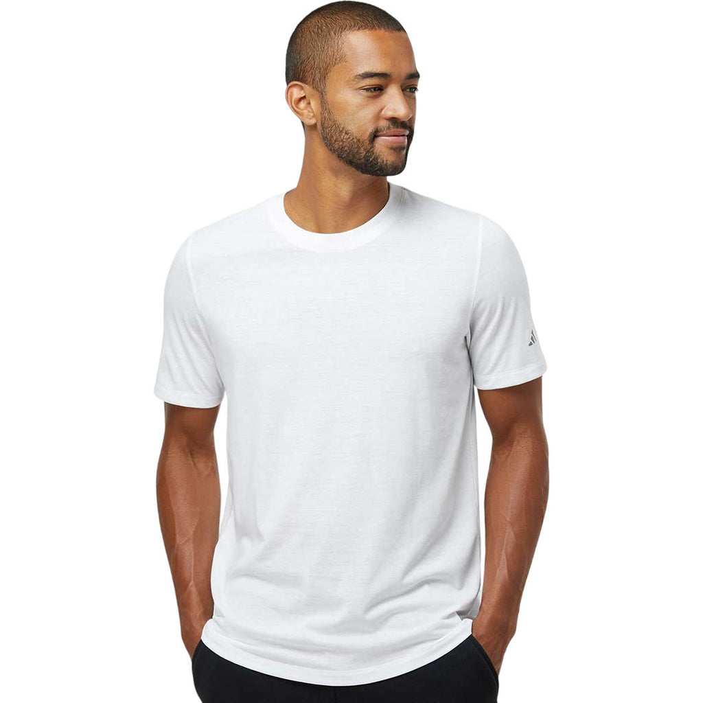 Adidas Men's White Blended T-Shirt