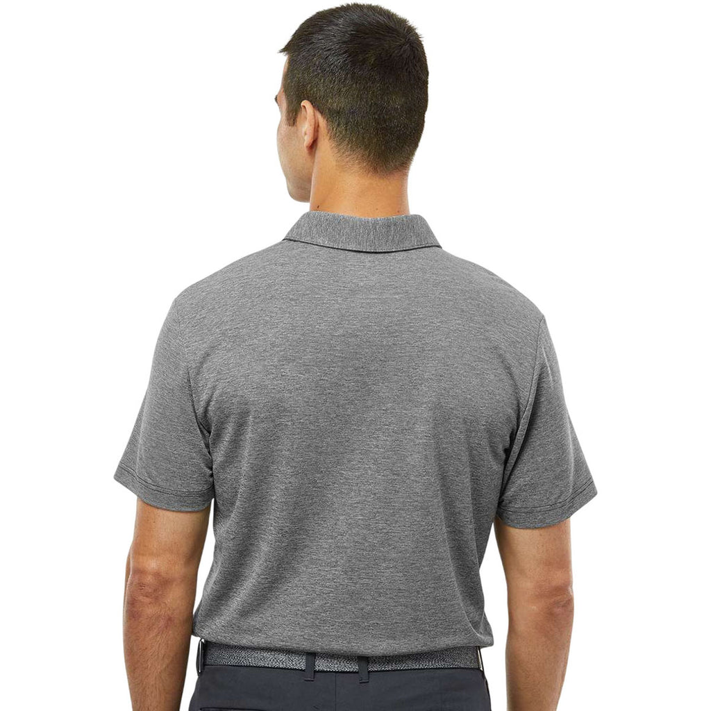 Adidas Men's Black Melange Heathered Polo