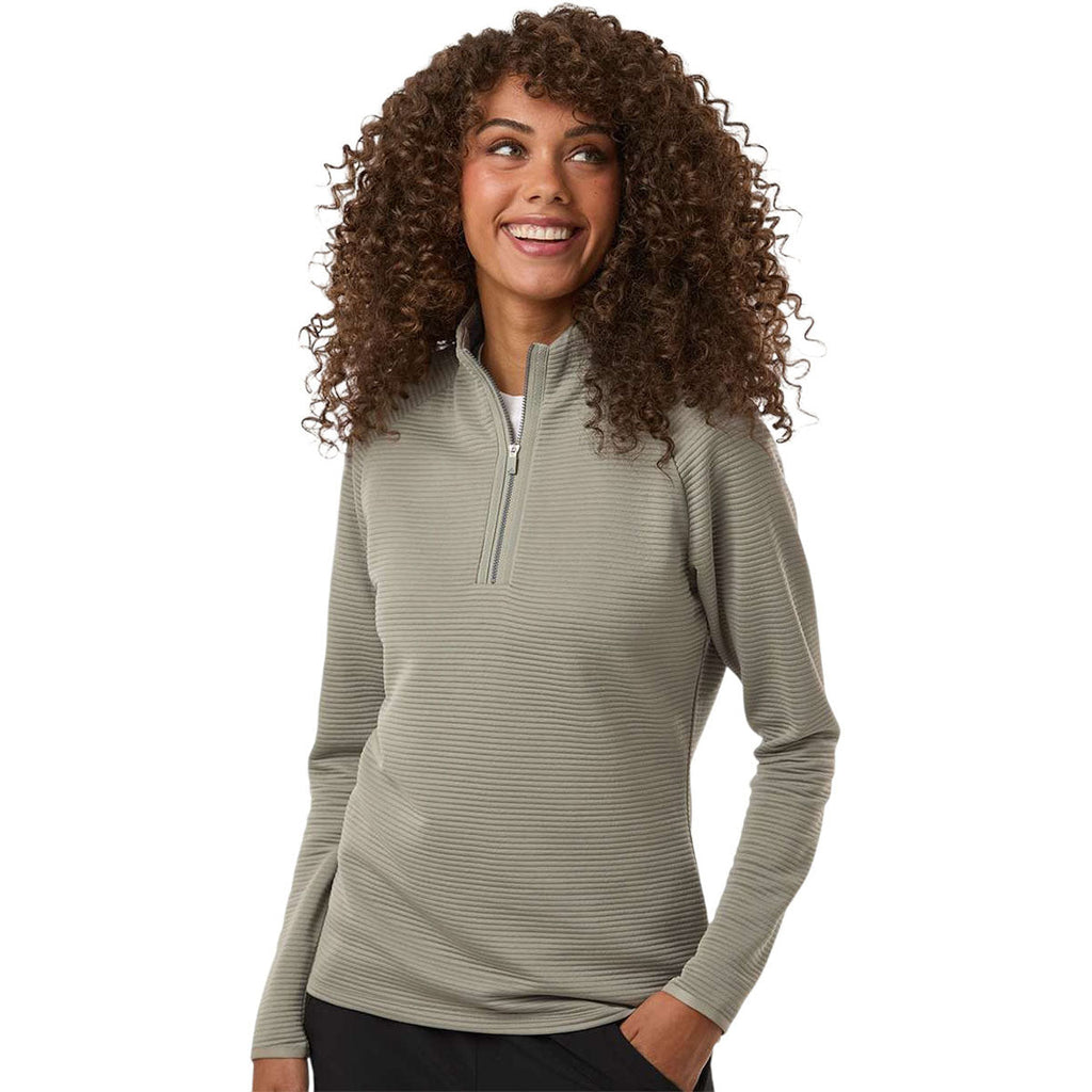 Adidas Women's Silver Pebble Spacer Quarter-Zip Pullover