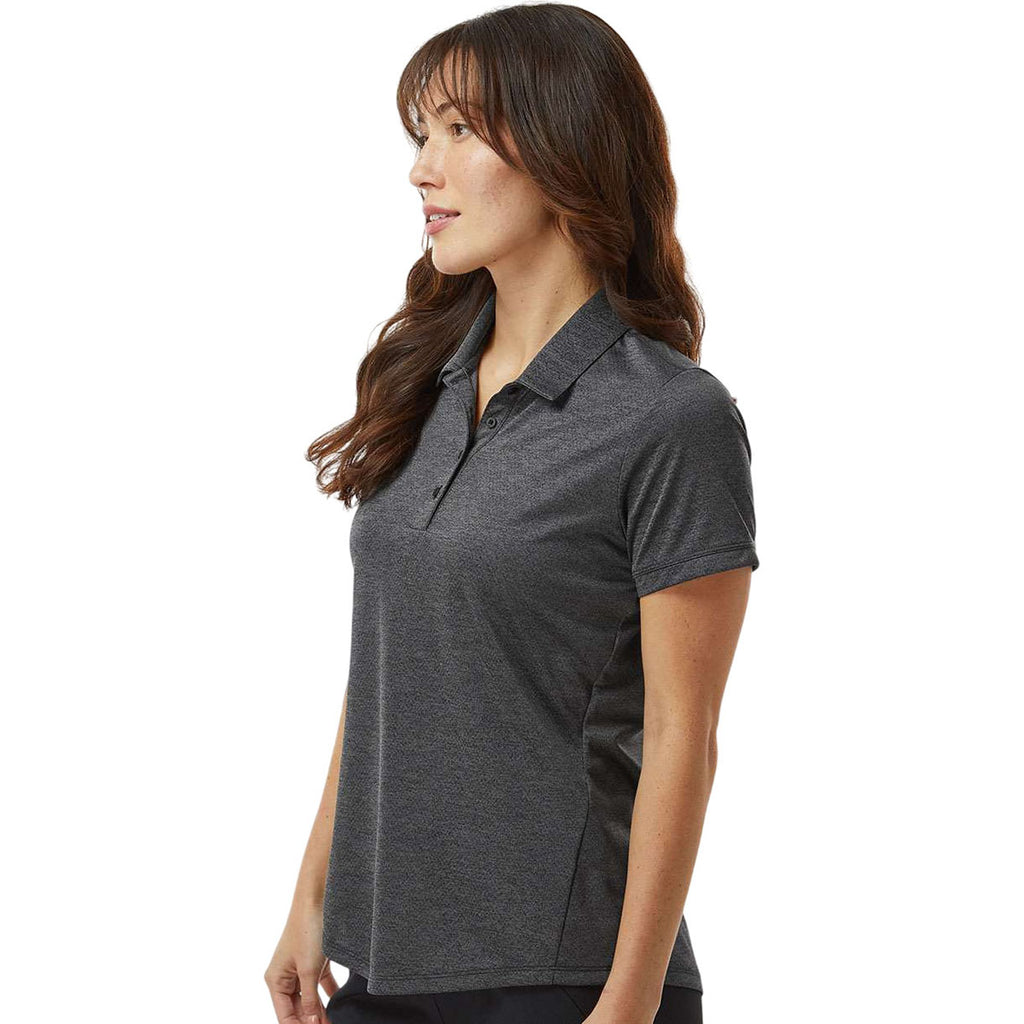 Adidas Women's Black Melange Space Dyed Polo