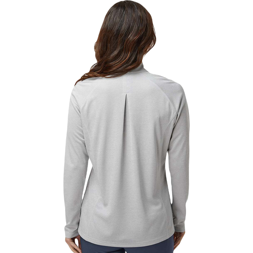 Adidas Women's Grey One Heather Space Dyed Quarter Zip Pullover