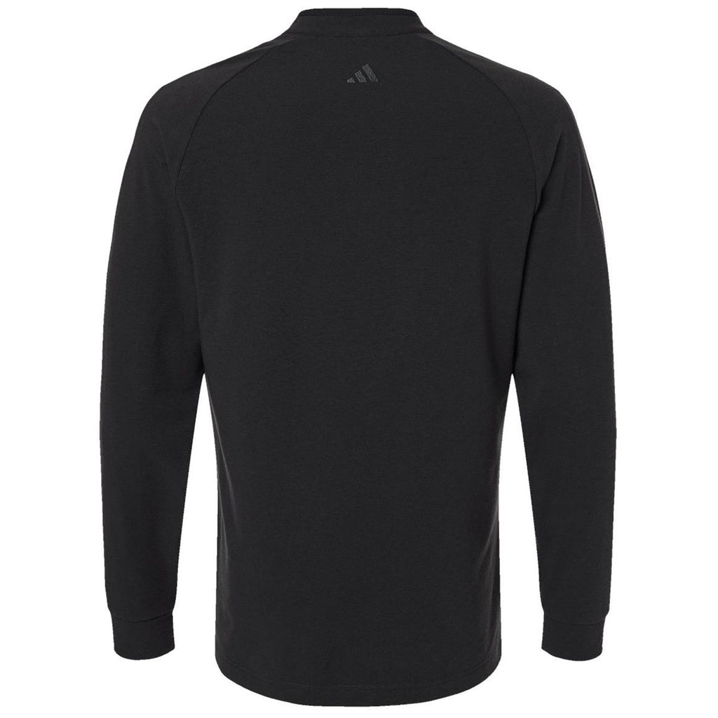 Adidas Men's Black Henley Long Sleeve Tee