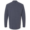 Adidas Men's Collegiate Navy Melange Henley Long Sleeve Tee