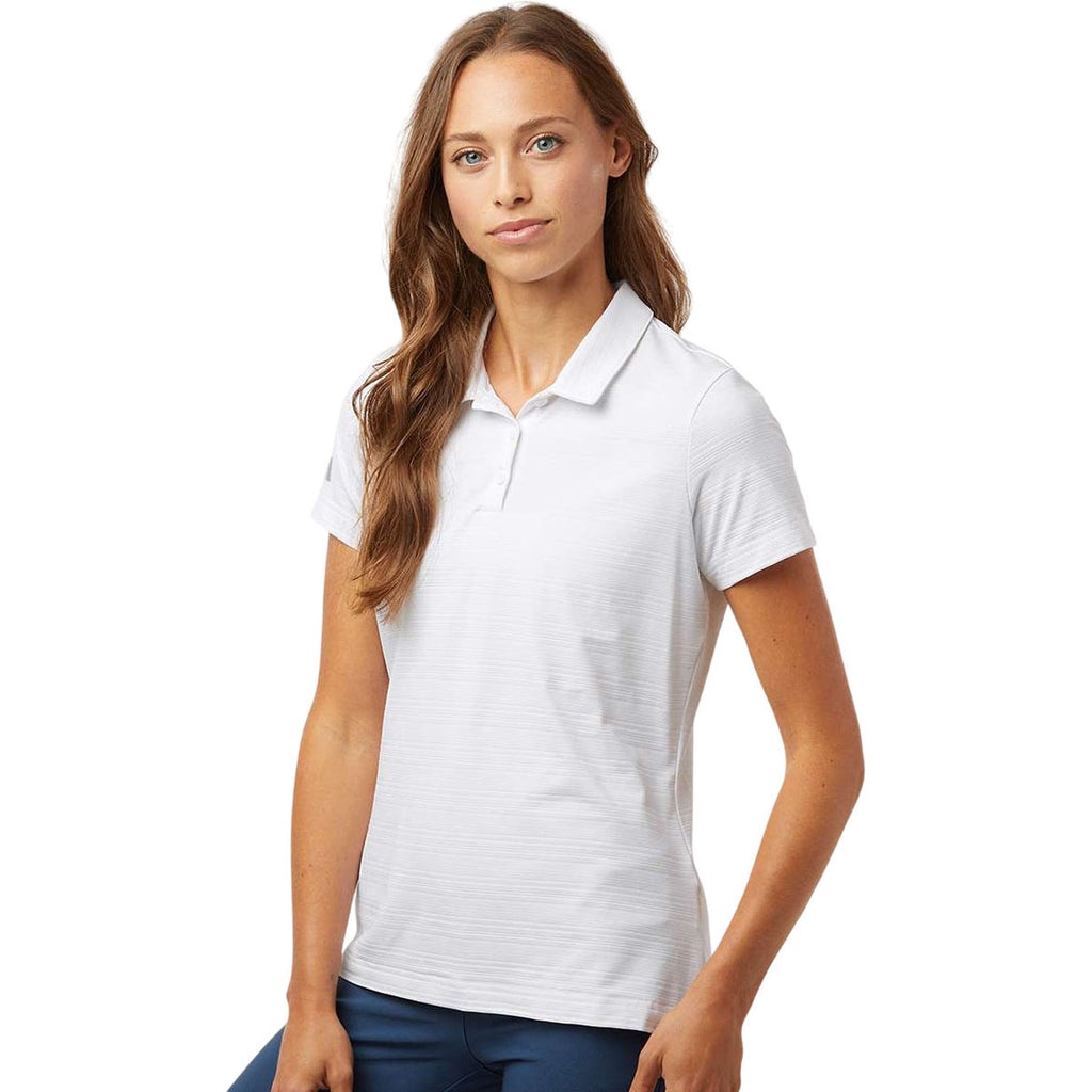 Adidas Women's White Textured Stripe Polo