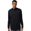 Adidas Men's Black Textured Stripe Quarter-Zip Pullover