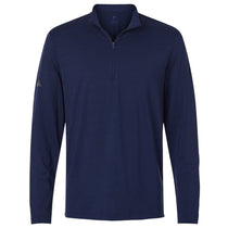 Adidas Men's Dark Blue Textured Stripe Quarter-Zip Pullover