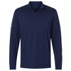 Adidas Men's Dark Blue Textured Stripe Quarter-Zip Pullover