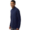 Adidas Men's Dark Blue Textured Stripe Quarter-Zip Pullover
