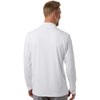 Adidas Men's White Textured Stripe Quarter-Zip Pullover