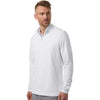 Adidas Men's White Textured Stripe Quarter-Zip Pullover