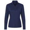 Adidas Women's Dark Blue Textured Stripe Quarter-Zip Pullover