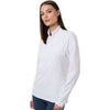 Adidas Women's White Textured Stripe Quarter-Zip Pullover